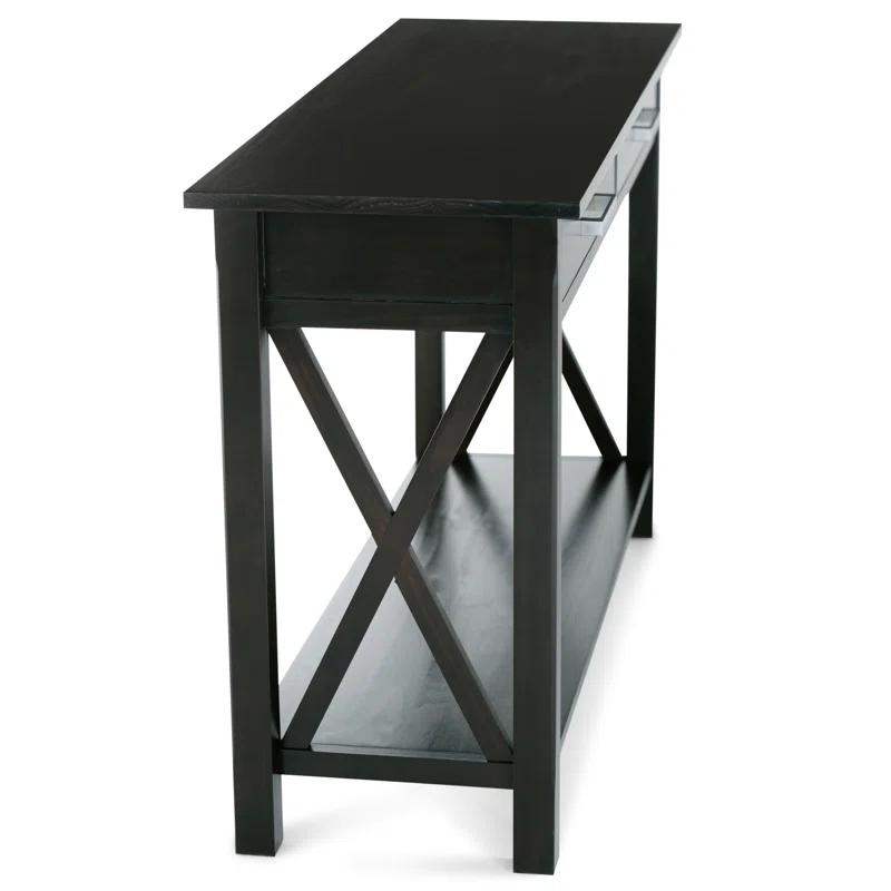 Simpli Home Kitchener 47"W Solid Wood Contemporary Storage Console Table with 2 Drawers and Bottom Storage Shelf