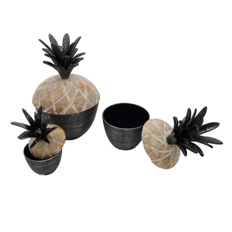 Benjara Wood Decorative Urns & Jars