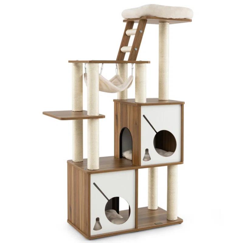 Tucker Murphy Pet™ 57 Inch Cat Tree Tower Multi-Level Activity Center With Scratching Posts
