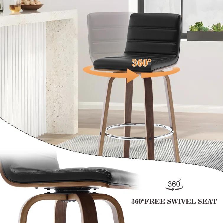 Corrigan Studio® Upholstered Swivel Stool (Set of 2)