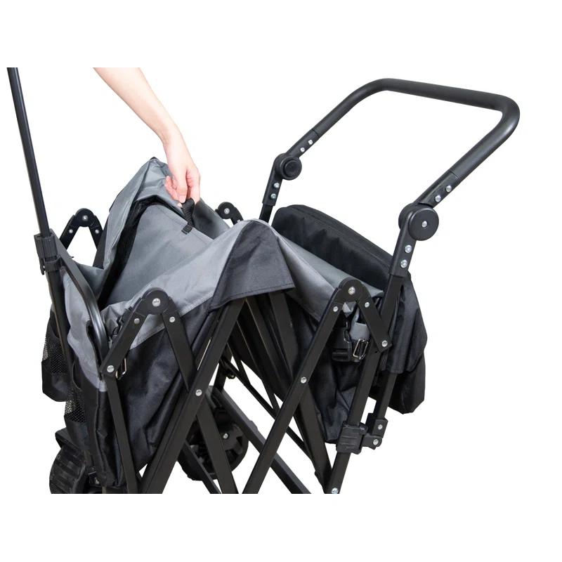 WonderFold Outdoor S3 Push & Pull Folding Utility Wagon With Brakes