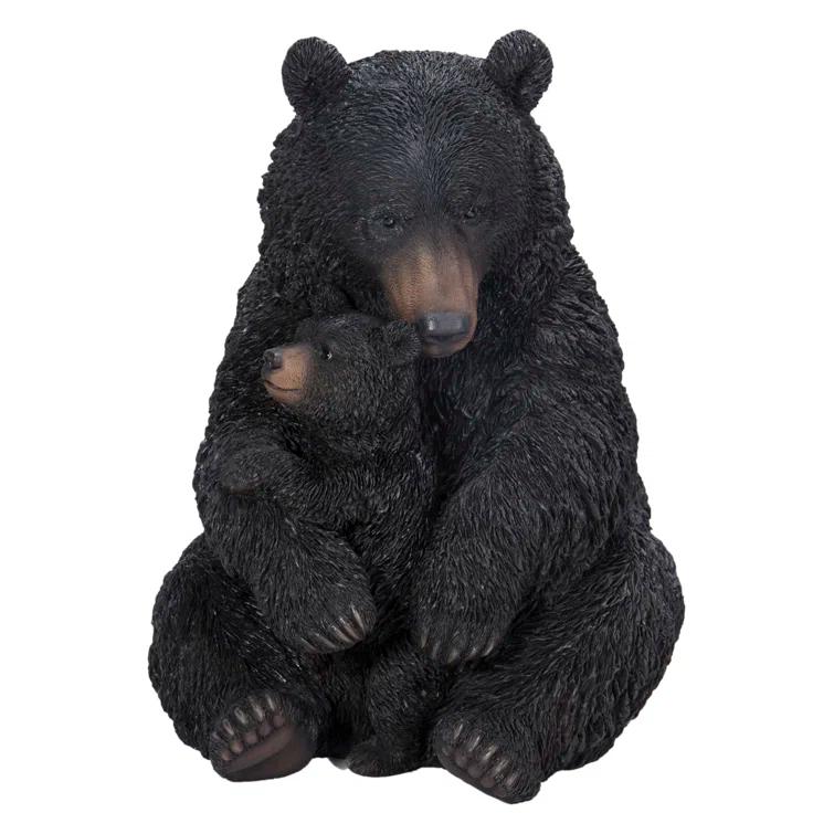 Hi-Line Gift Ltd. Bear Mother and Child Embracing Statue
