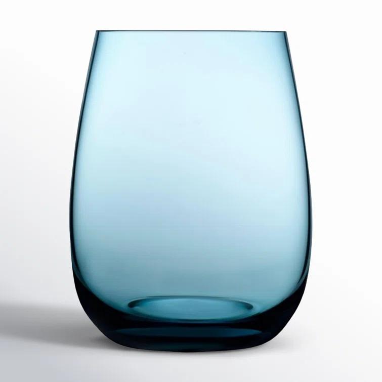 Colored U 15 oz. Lead Free Crystal Drinking Glass