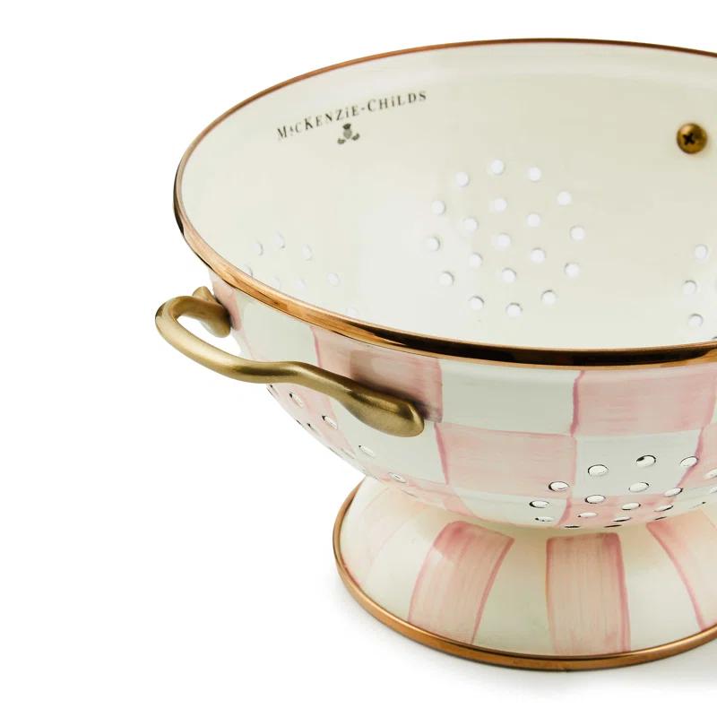 MacKenzie-Childs Rosy Check Colander