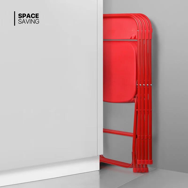 Laione Plastic Stackable Folding Chairs, Patio Garden Wedding Party Event Seat for Indoor Outdoor (Set of 10)