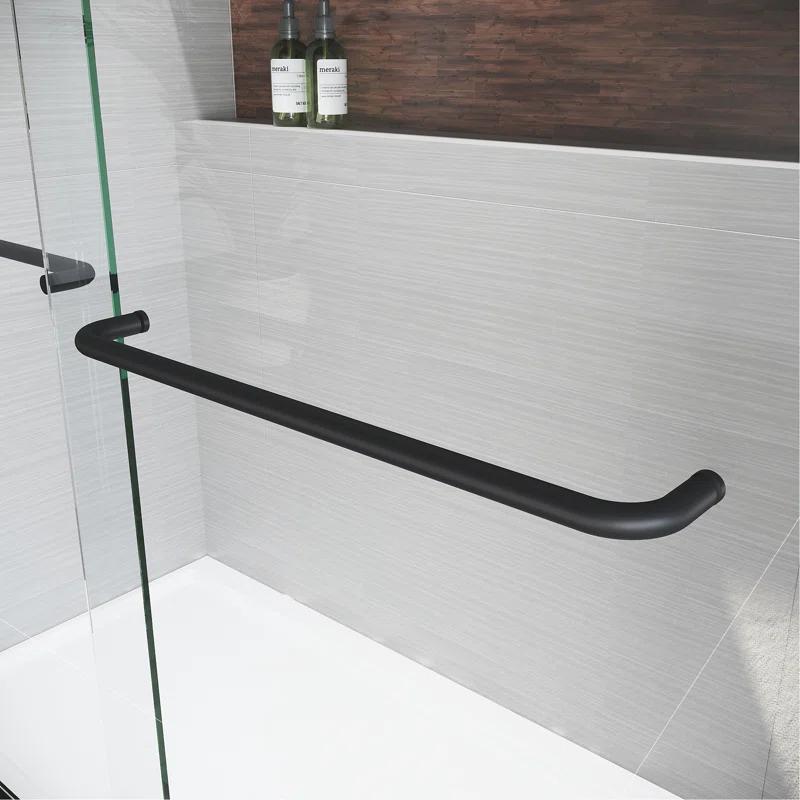 Sliding Glass Tub Door 56-60 In. W X 57 In. H, Semi Frameless Double Bathtub Door, Certified Thick Clear Clear Tempered Glass, 304 Stainless Steel Handles.