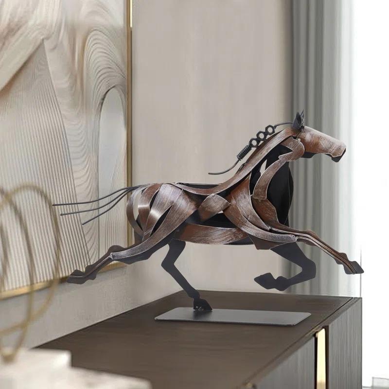 Loon Peak® Loon Peak® Handmade Metal Horse Statue Sculpture Décor for Horse Lovers Gifts