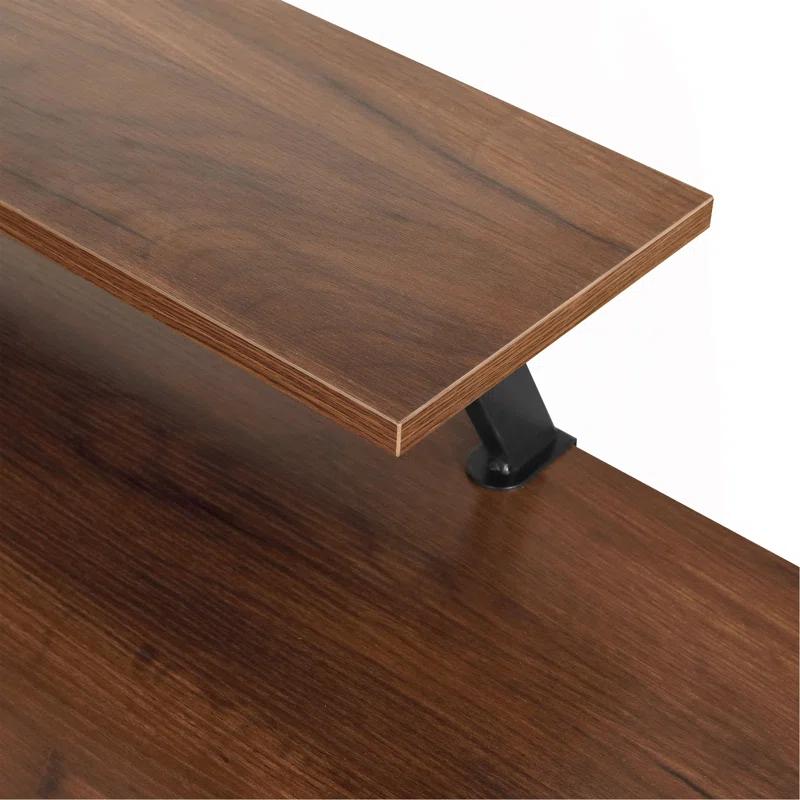 Inbox Zero Techni Mobili L-Shape Industrial Desk With Storage Shelves | Wayfair