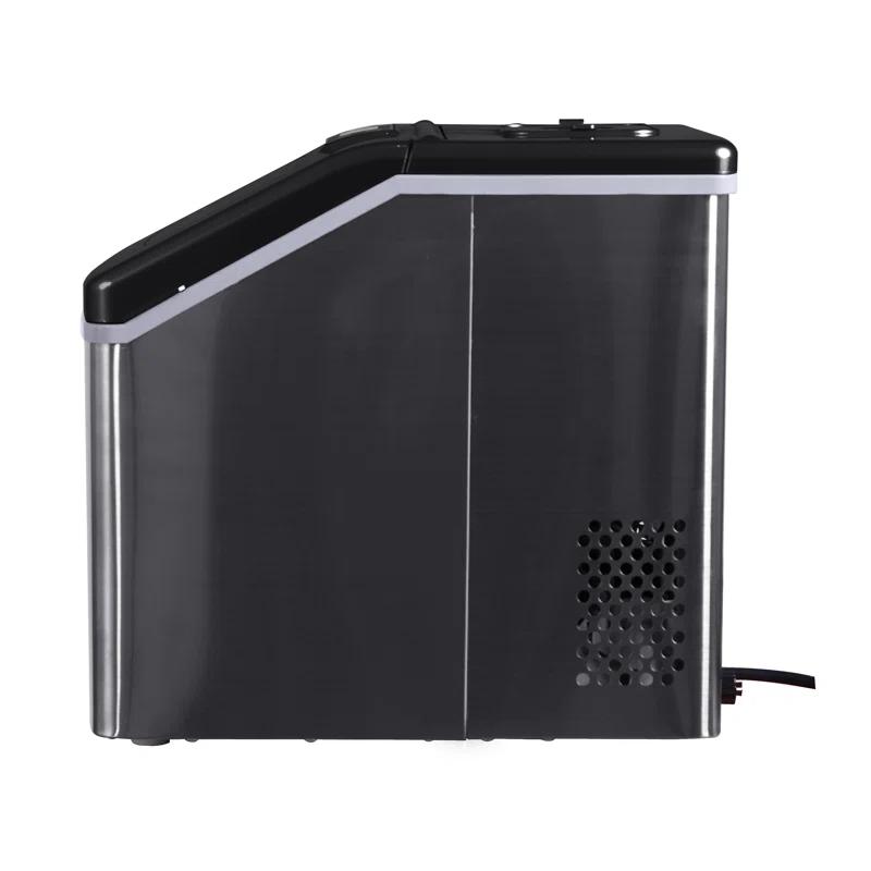 Frigidaire Frigidaire Countertop Stainless Steel Ice Maker with Transparent Window, Clear Ice Cube Maker, 40 lbs.