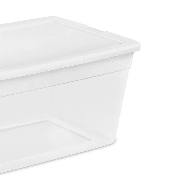 Sterilite Sterilite Storage Box, Stackable Bin with Lid, Plastic Container to Organize Shoes and Crafts on Closet Shelves