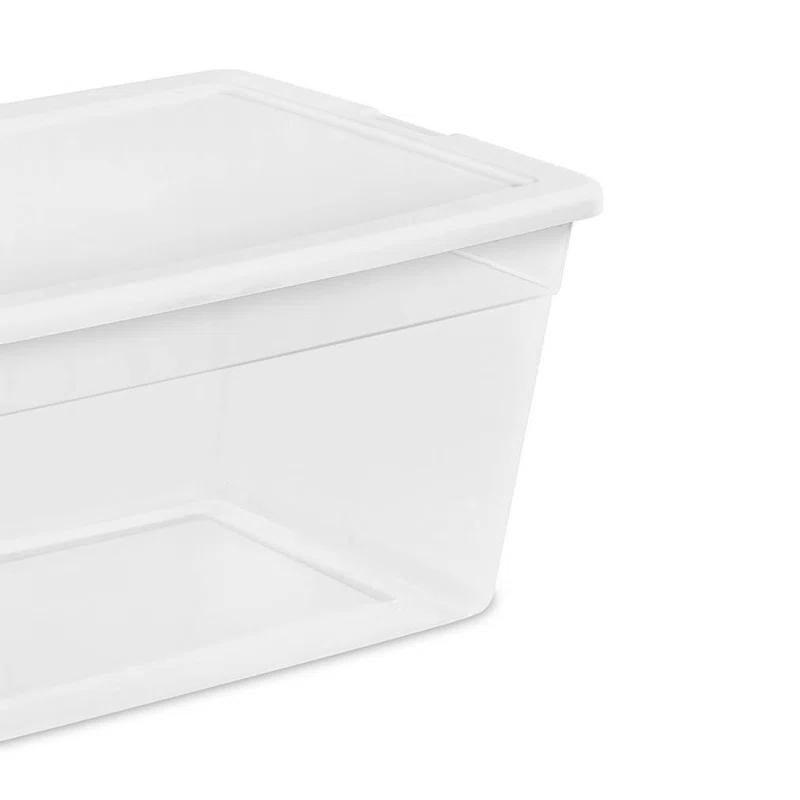 Sterilite Sterilite Storage Box, Stackable Bin with Lid, Plastic Container to Organize Shoes and Crafts on Closet Shelves