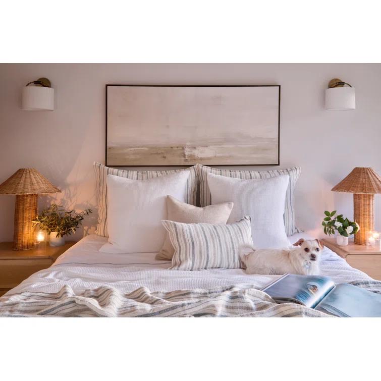 Naples 28" x 36" Striped Linen Rectangular Pillow