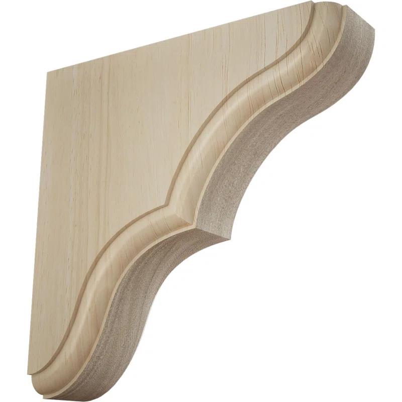 Ekena Millwork 1 3/4"W x 5 1/2"D x 5 1/2"H Stratford Wood Bracket, Rubberwood
