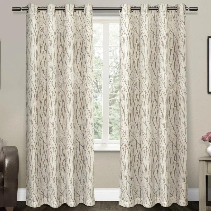 Winston Porter Leija Floral Sheer Grommet Curtain Panels & Reviews | Wayfair