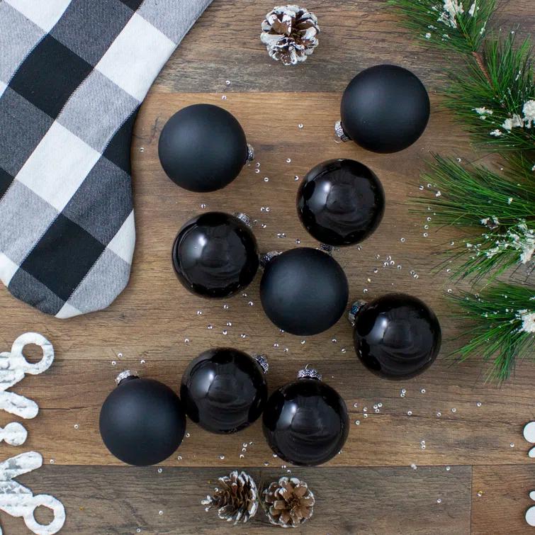 Glass Christmas Ball Ornament (Set of 9)