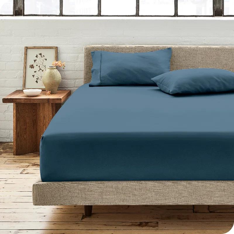 Bare Home 260 Thread Count Organic Cotton Percale Fitted Sheet