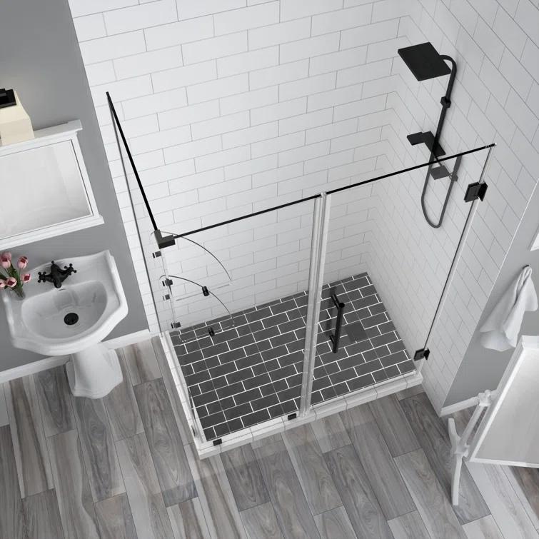 Aston Bromley GS Frameless 32.38" x 72" Rectangle Hinged Shower Enclosure SEN962EZ-MB-573532-10