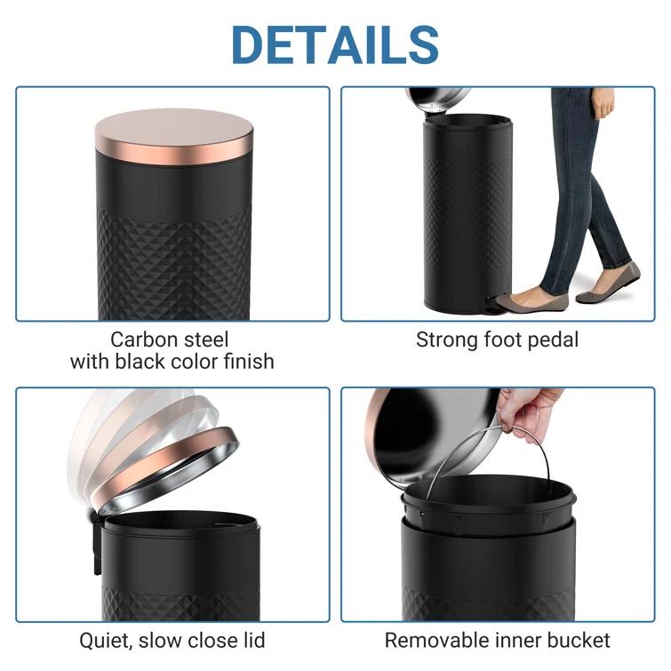 Innovaze Metal Step On Kitchen Trash Can - 8 Gallons