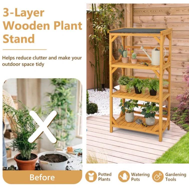 Red Barrel Studio® Wood Plant Stand
