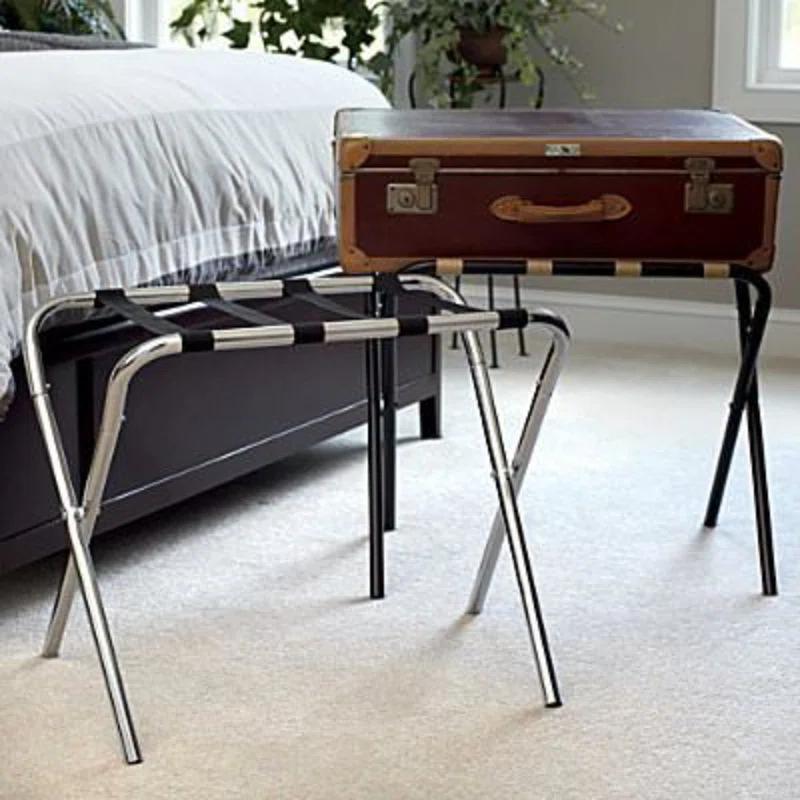 USTECH USTECH Luggage Rack-Single Tier, DIY, Storage Organizer, Chrome, Pack of 1