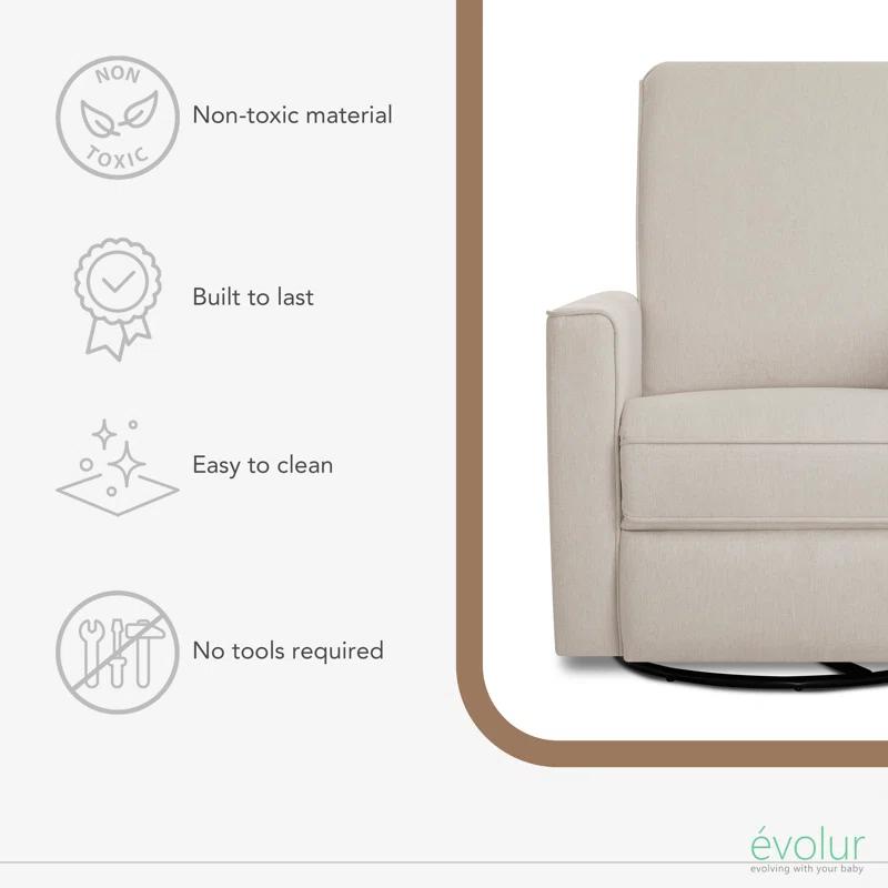 Evolur Greenguard Gold Certified Upholstered Swivel Reclining Glider