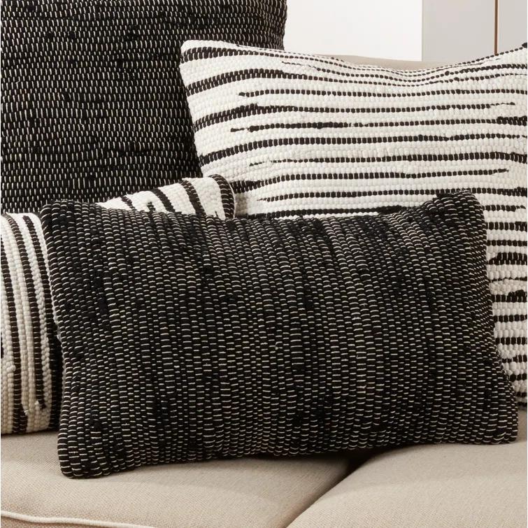Saro Noir Chindi Collection Cotton Throw Pillow