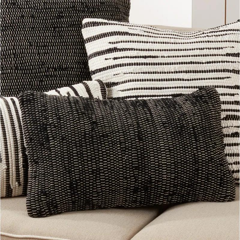 Saro Noir Chindi Collection Cotton Throw Pillow