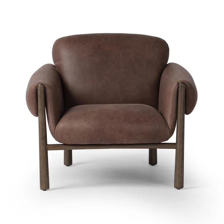 Palermo Cigar Brown Leather Accent Chair