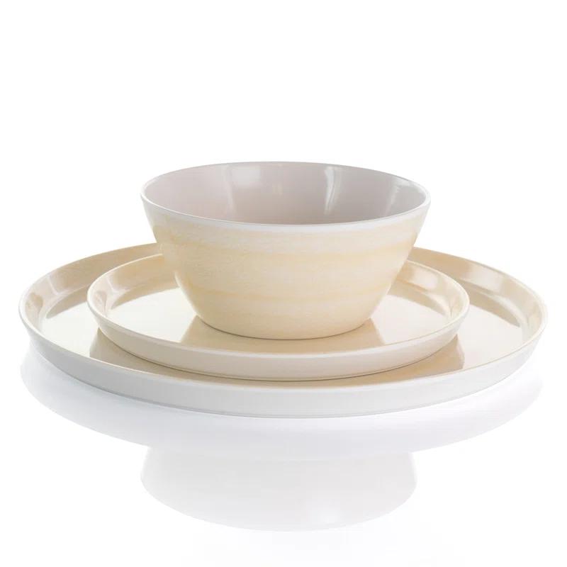 12 Piece Melamine Dinnerware Set - Service for 4