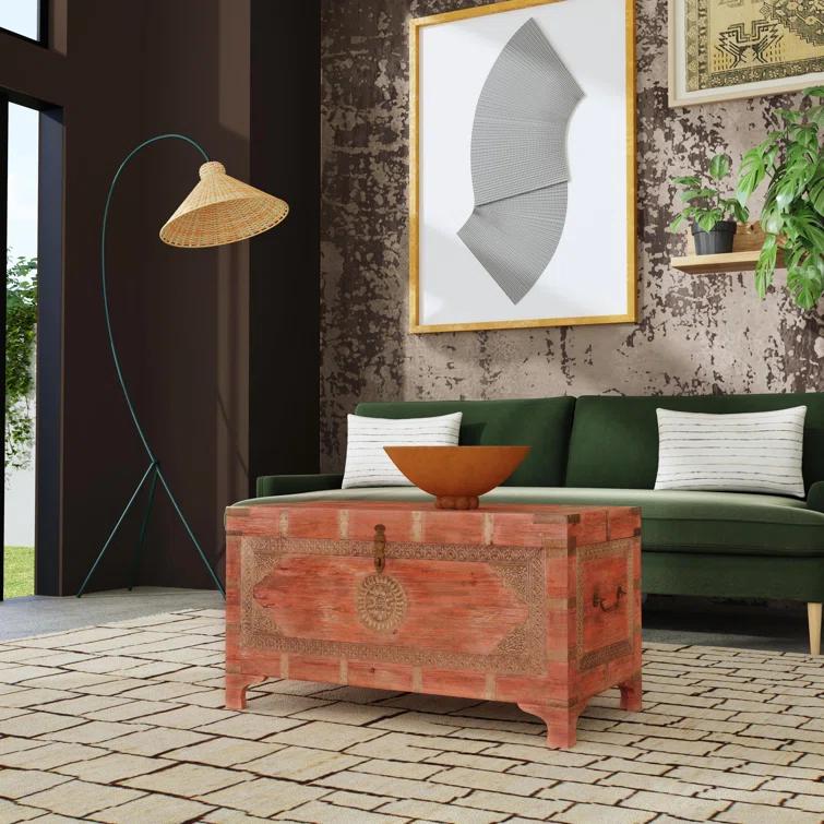 Butler Specialty Company Mesa de Centro con Baúl de Almacenamiento de Madera Nador en Rosa