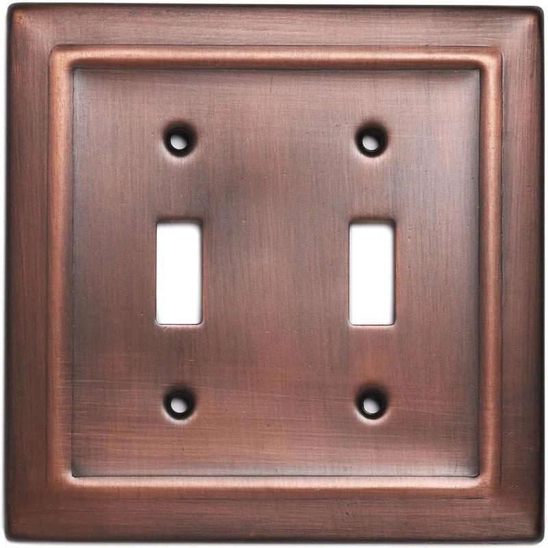Monarch Abode Architectural 2 - Gang Toggle Light Switch Standard Wall Plate (Set of 2)