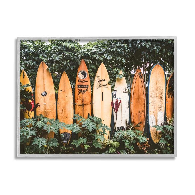 Stupell Industries Az-956-Framed " Surf Boards In Nature " by Krista Broadway