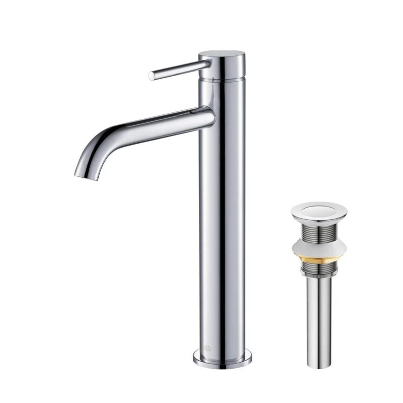 KIBI C-KBF1009CH-KPW101CH Circular Vessel Sink Faucet Single-handle Bathroom Faucet