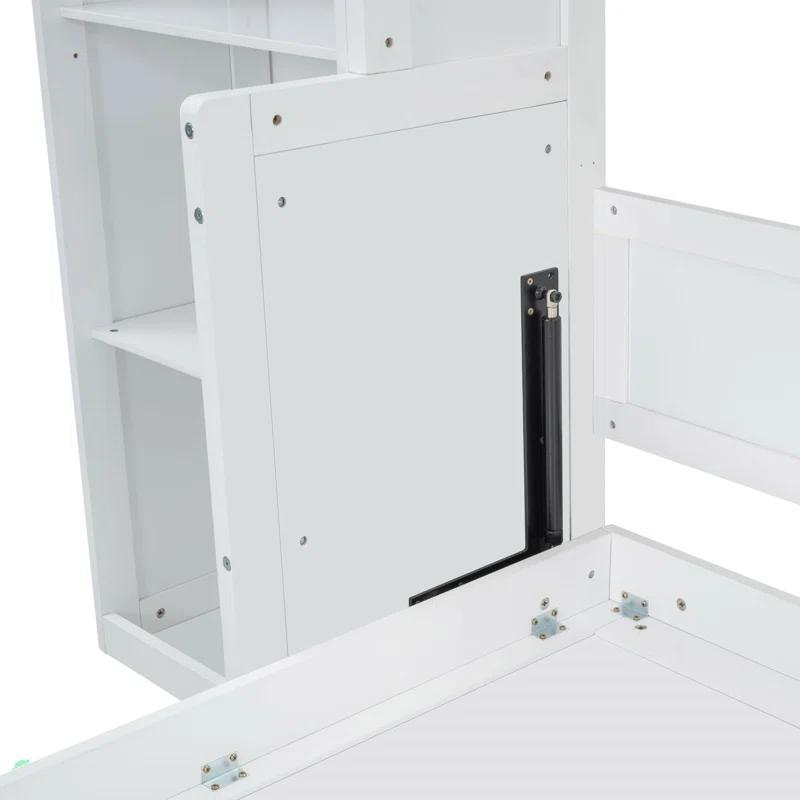 BVNECXP Queen Size Murphy Bed With Desk And Bookshelf