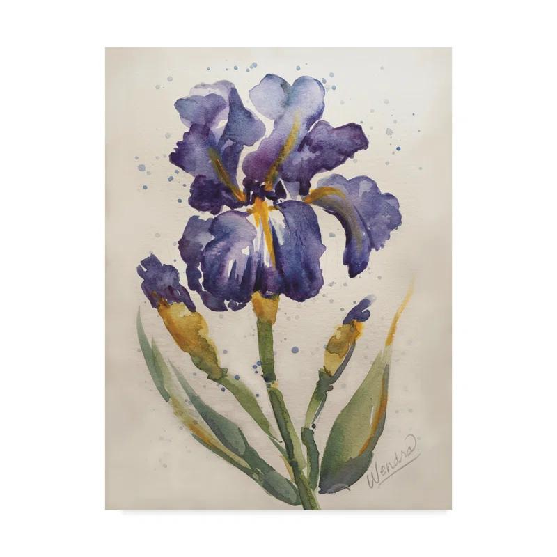 Trademark Fine Art Wendra " Blue Painted Iris " by Wendra