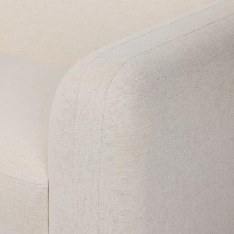Nara 96'' Off-White Linen Tuxedo Arm Sofa