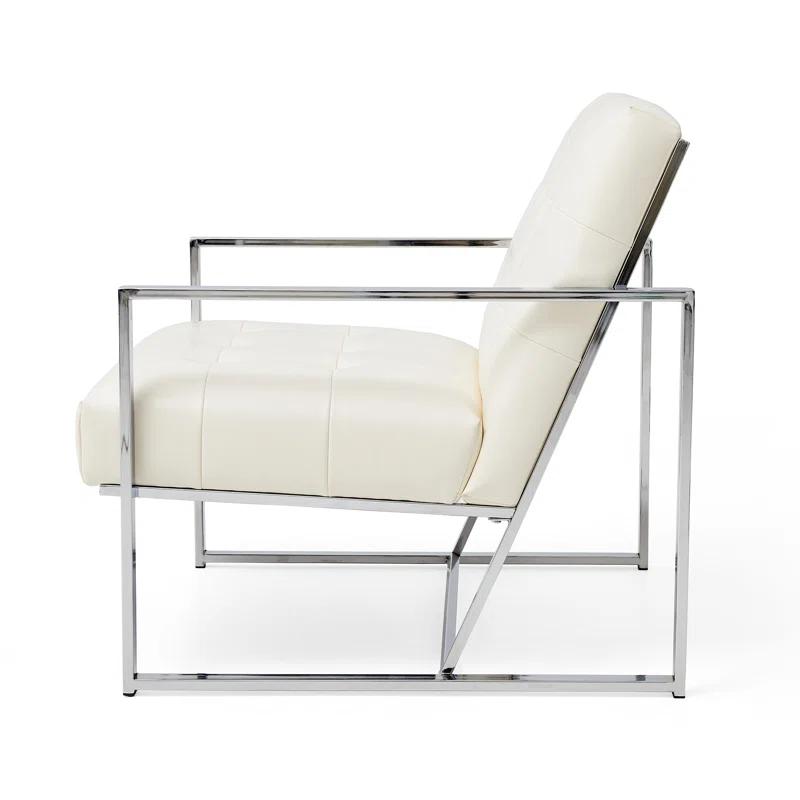 Siebo 30'' Wide Tufted Cream Armchair
