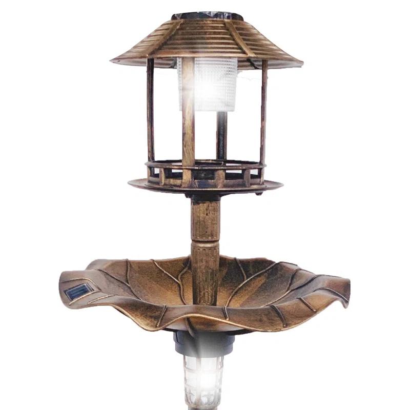 Bloomsbury Market Aaliyana Solar Lighted Birdbath & Reviews | Wayfair