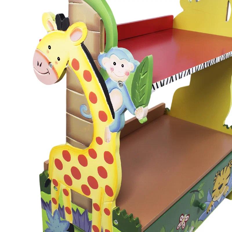 Fantasy Fields by Teamson Kids Sunny Safari  3-Tier Toy Storage Bookshelf & Drawer