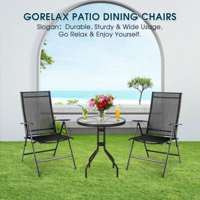 Corrigan Studio® Set Of 2 Adjustable Portable Patio Folding Dining Chair Recliners