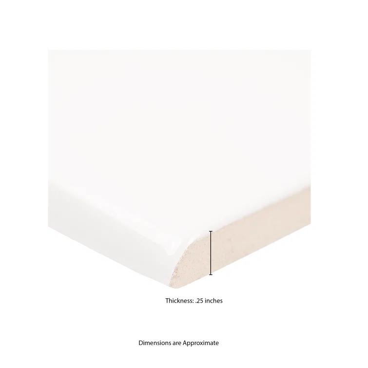 MSI 16" x 4" Glossy Ceramic Bullnose Tile Trim