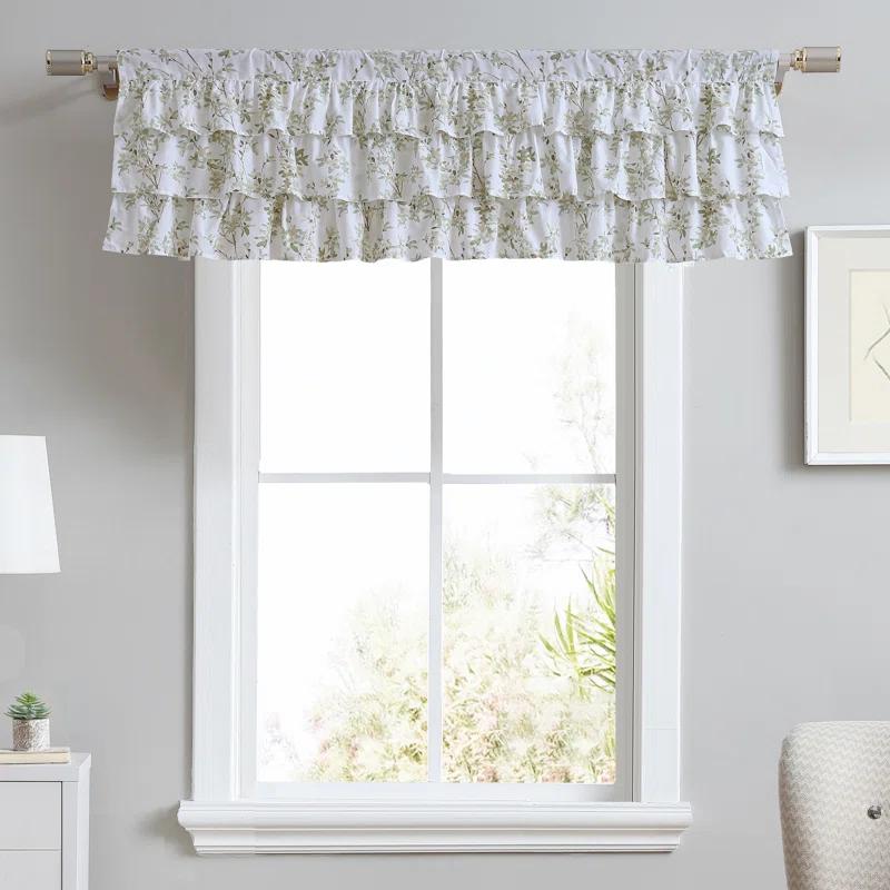 Laura Ashley Laura Ashley Lindy Cotton Pole Top Green Window Valance
