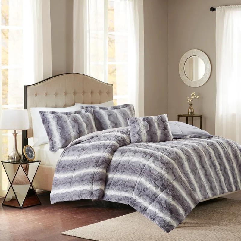 Madison Park Zuri Faux Fur Comforter Set & Reviews | Wayfair