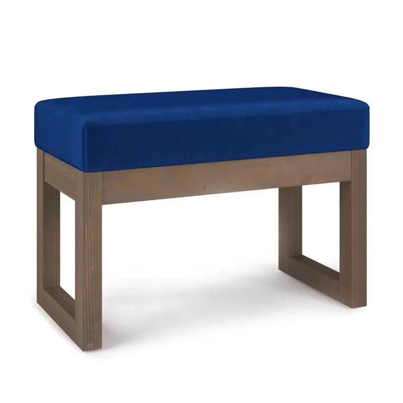 Simpli Home Milltown Large Ottoman Bench with Upholstered Seat and Solid Wood Frame