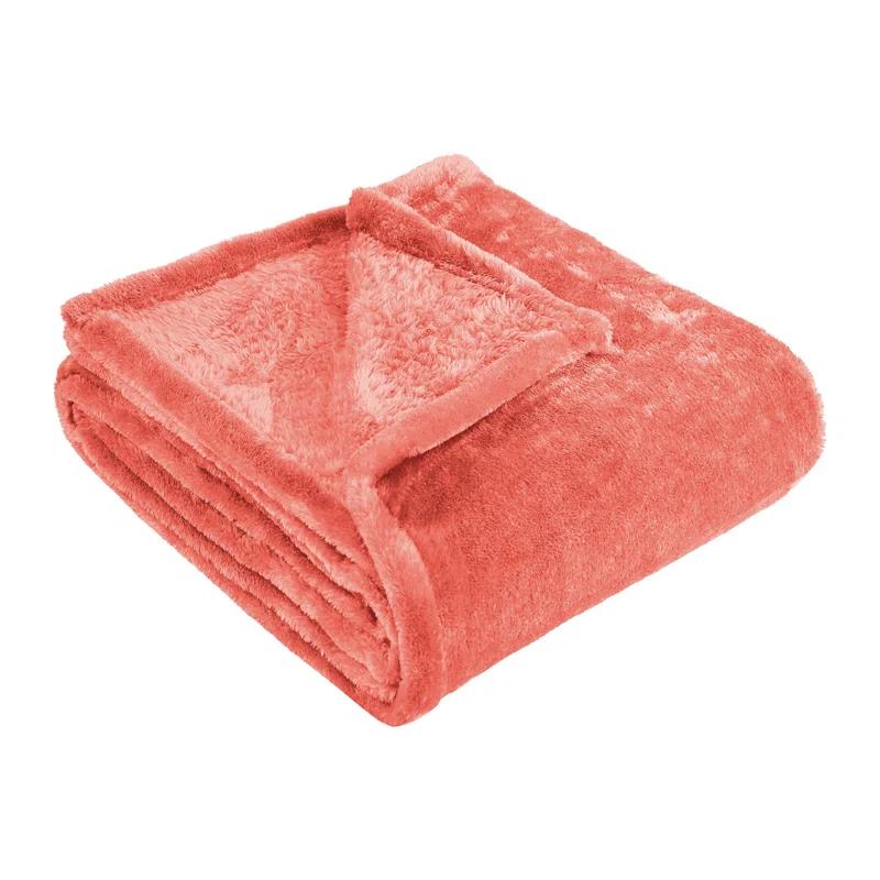 Superior Superior Solid Polyester Reversible All-Season Fleece Throws Blanket