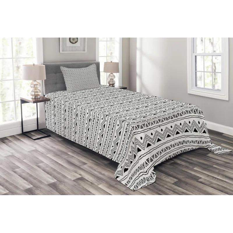 Rustic Geometric Shapes Coverlet Set
