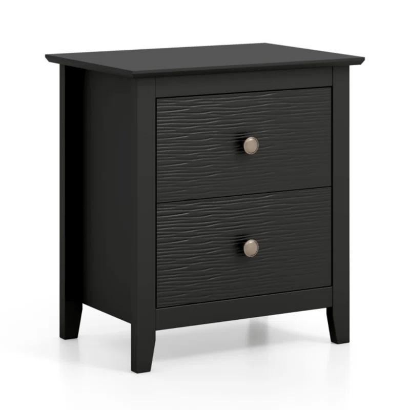 Latitude Run® Modern Nightstand with 2 Drawers for Small Spaces