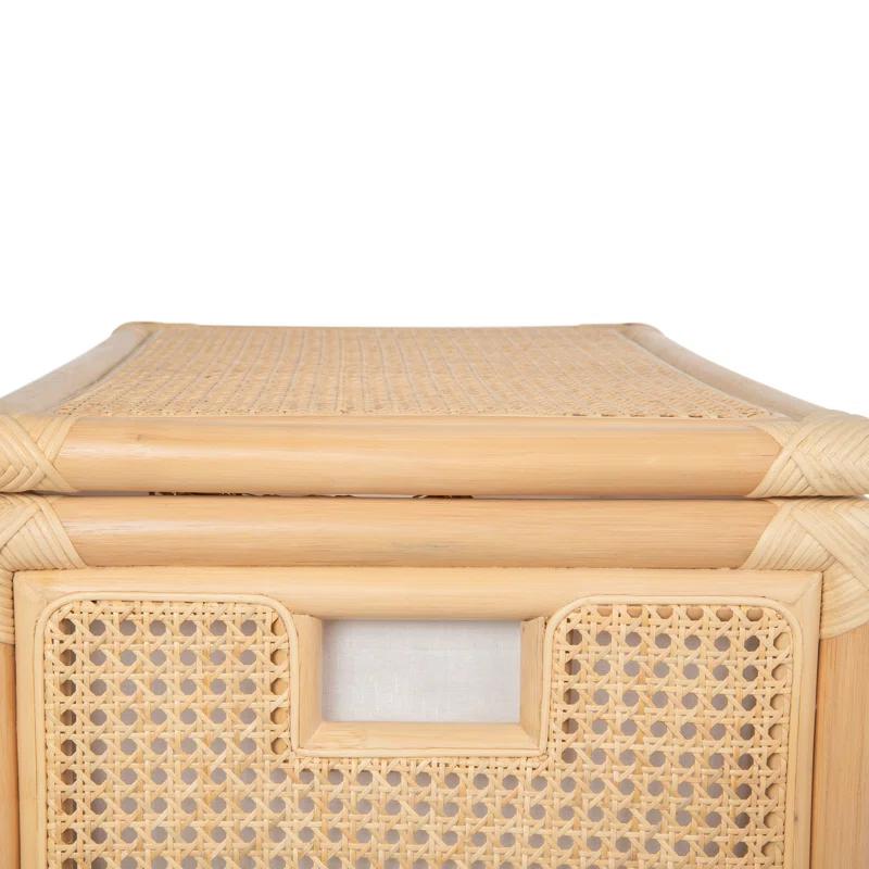 Kouboo Rectangular Rattan Cane Clothes Hamper and Laundry Basket with Removable Liner & Lid, 2 Loads