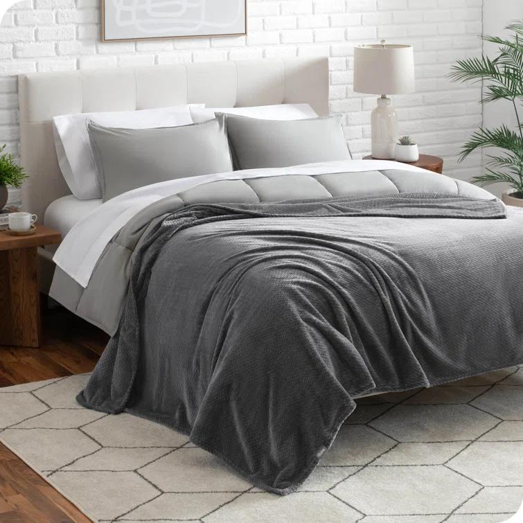 Bare Home Textured Microplush Blanket & Reviews | Wayfair