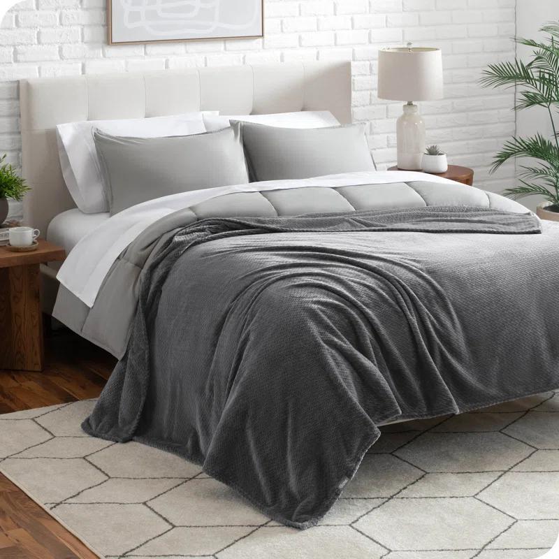 Bare Home Textured Microplush Blanket & Reviews | Wayfair